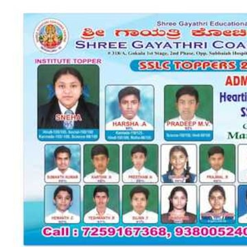 Sri Gayathri Coaching Centre in HMT Main Road Mathikere