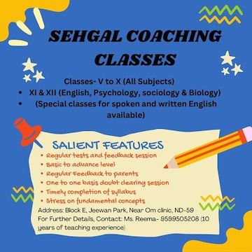 Sehgal Coaching Classes in Jeevan Park Jeevan Park