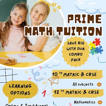 PRIME MATH TUITION & MATRIC-CBSE-ICSE-ENG in Iranian Street Solar