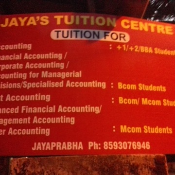 Jaya'S Tuition Centre in Jaya's Tuition CentreFort Thamaraparambu