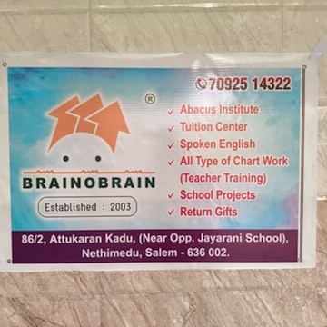 Tution Center & Brainobrain Abacus Institute in Attukaran Kadu Nethimedu